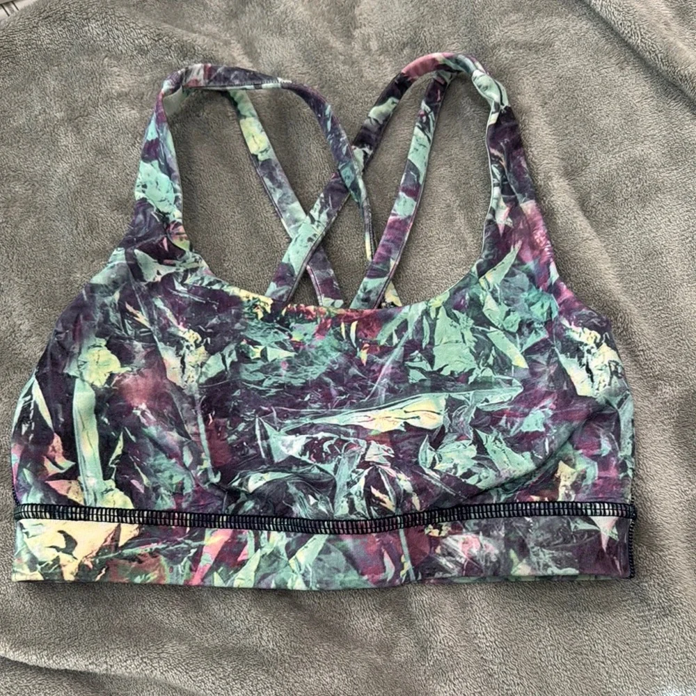 Multicolor Strappy Sports Bra - Picture 1 of 3